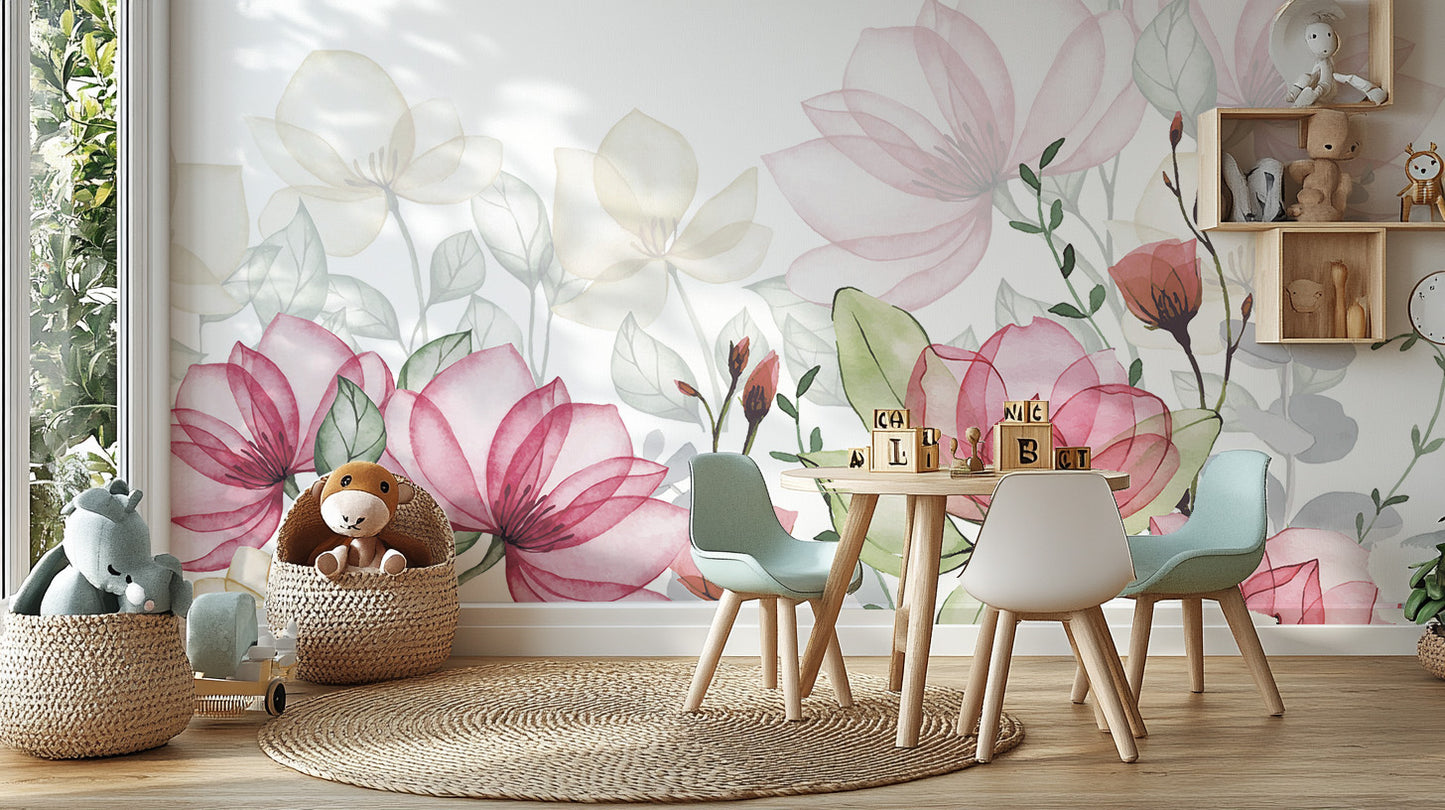 Bloom Paradise Watercolor Floral Wallpaper