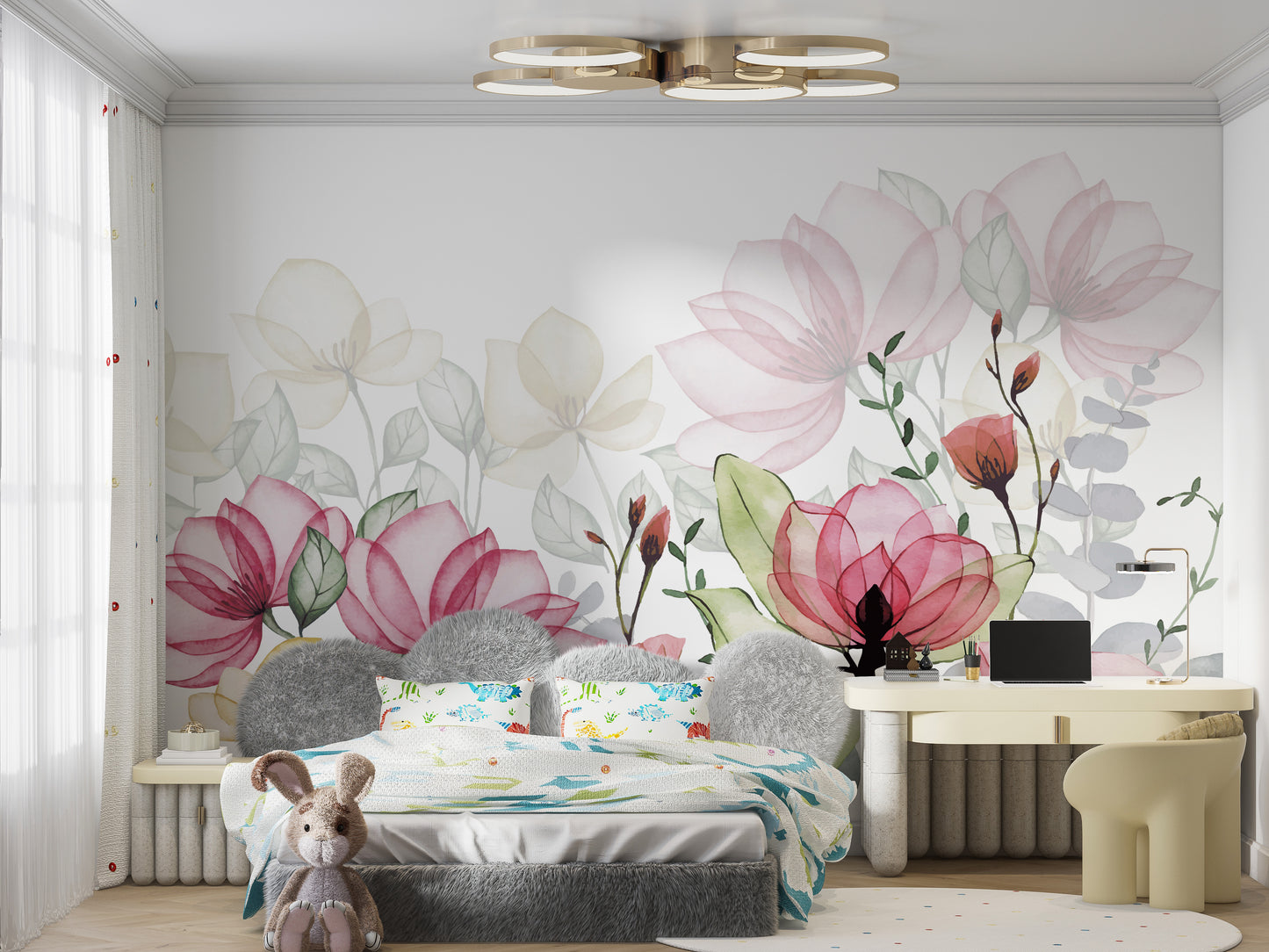 Bloom Paradise Watercolor Floral Wallpaper