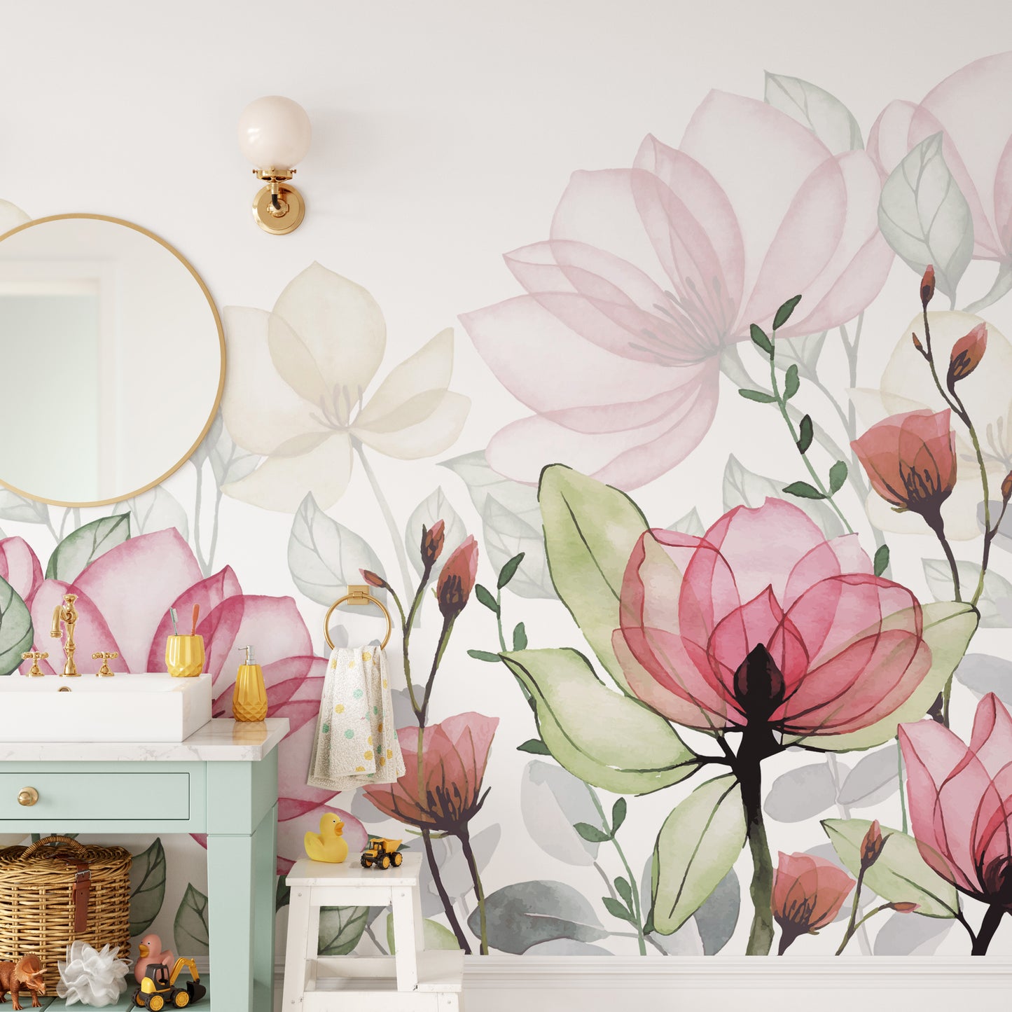 Bloom Paradise Watercolor Floral Wallpaper