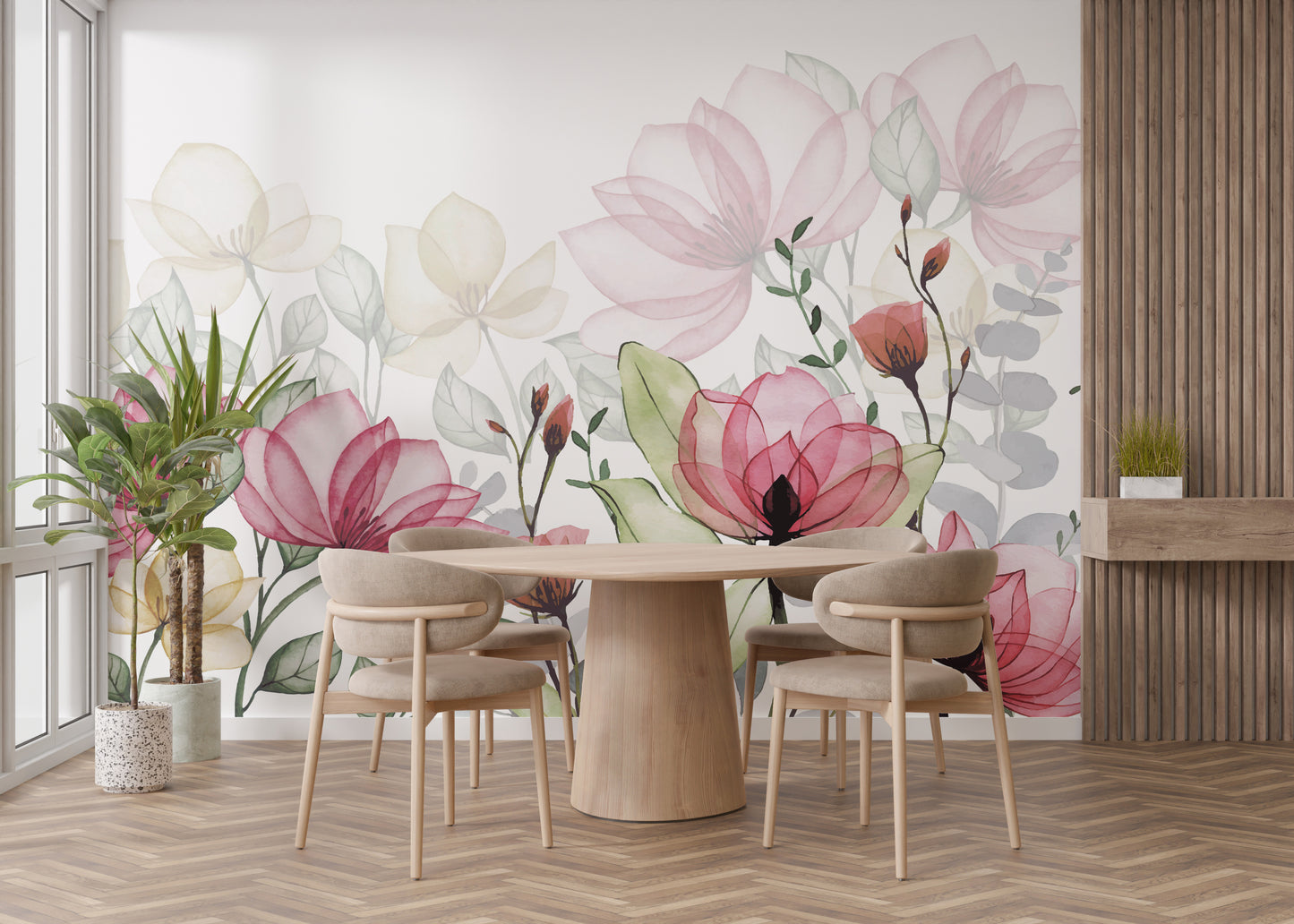 Bloom Paradise Watercolor Floral Wallpaper