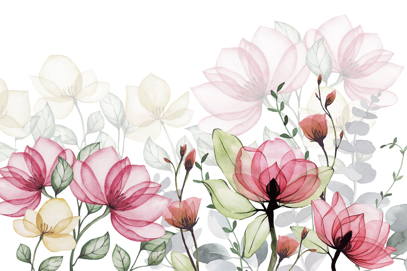 Bloom Paradise Watercolor Floral Wallpaper