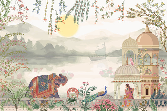 Rajwada Lakeside Garden Wallpaper Mural