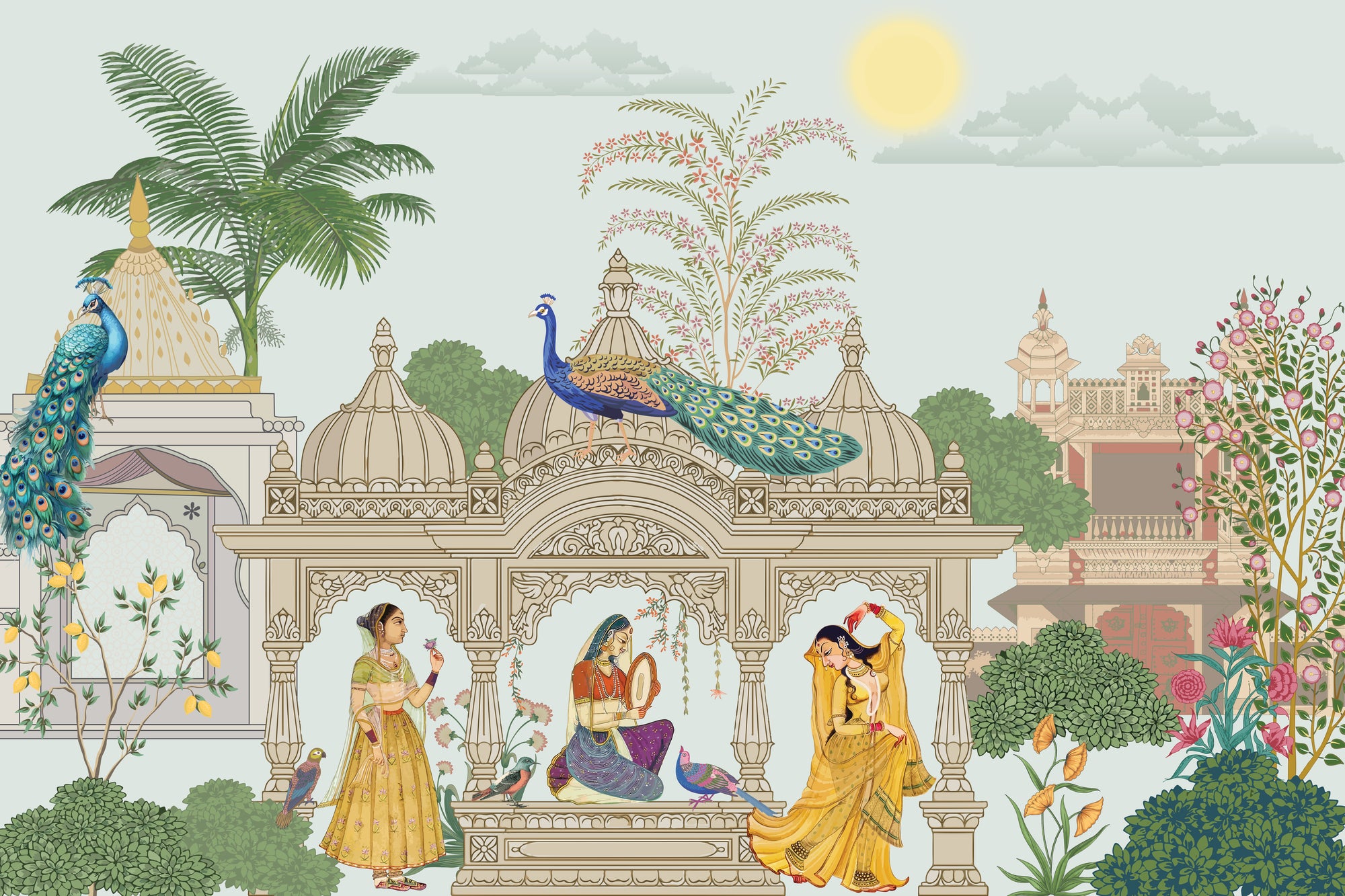 Indian Palace Art Wallpaper Mural