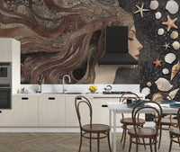 Ocean-Inspired Artistic Wall Mural
