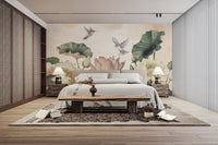 Peaceful Lotus Blossom Wall Covering
