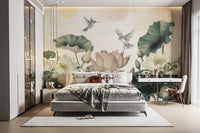 Lotus Paradise Botanical Floral Wallpaper
