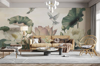 Serene Lotus Floral Wall Decor Idea
