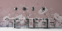 Blush Pink Botanical Floral Wallpaper
