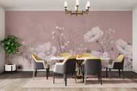 Light Pink Botanical Flower Wallpaper