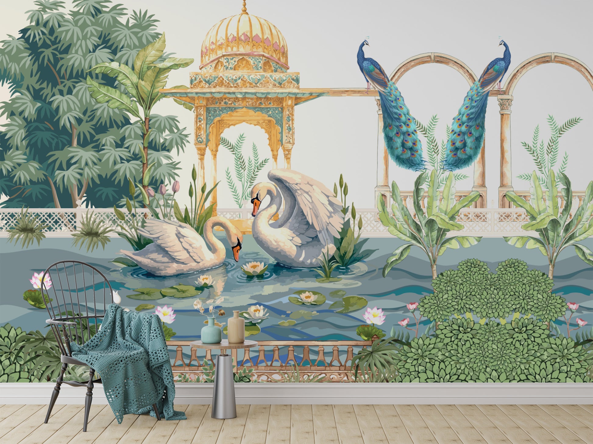 Traditional Indian Art Wallpaper Scene
