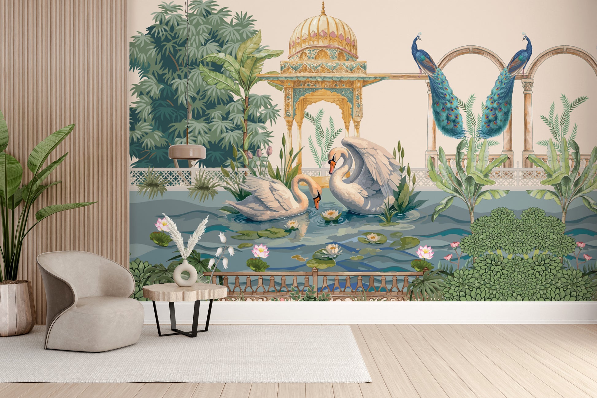 Elegant Mughal Pavilion Wall Mural
