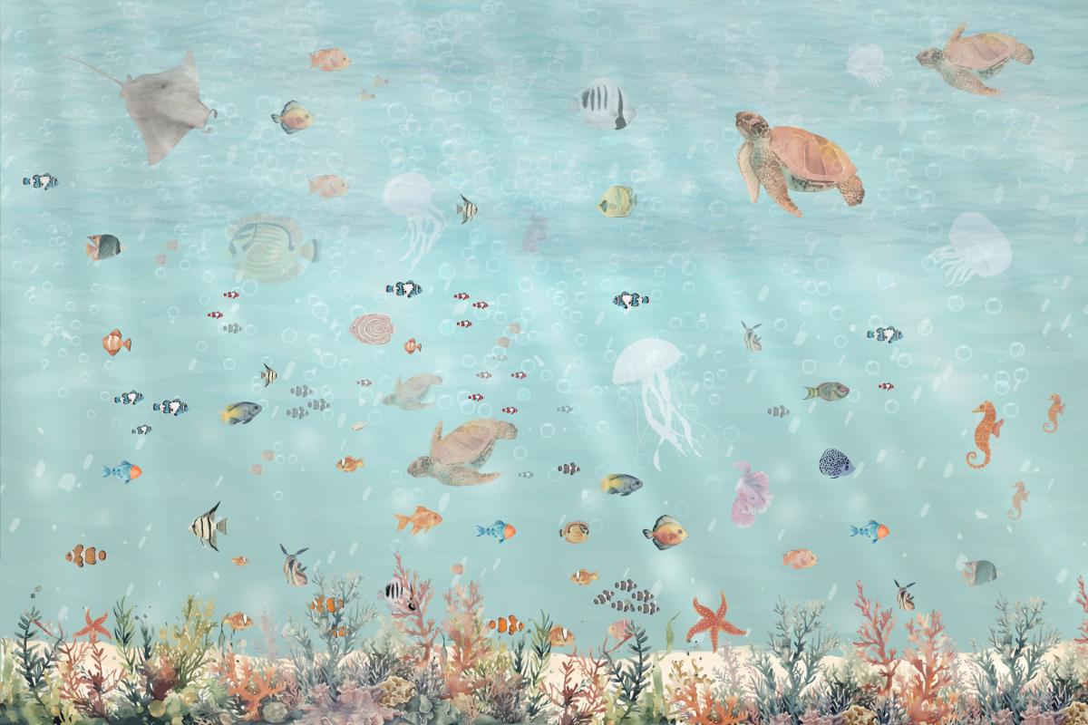 Underwater Marine Life Art Wallpaper