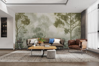 Delicate woodland canopy forest mural
