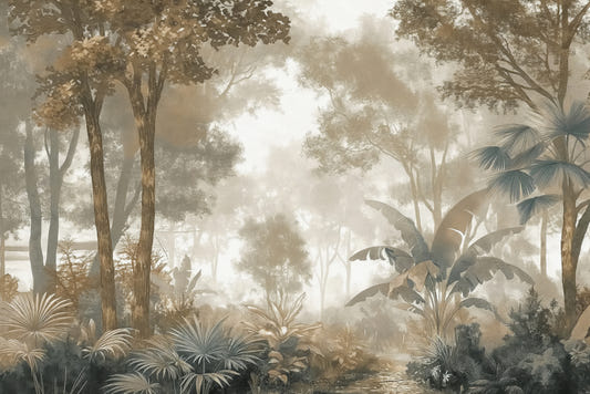 Misty Tropical Forest Wallpaper