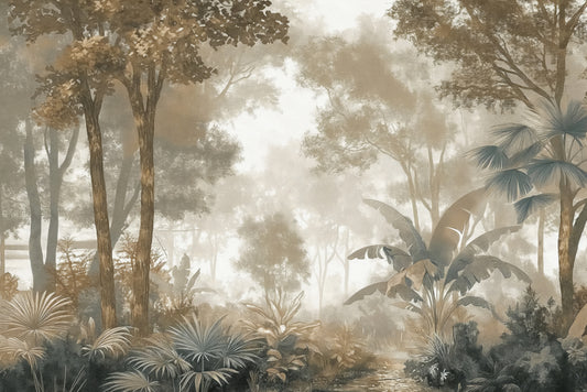 Misty Tropical Forest Wallpaper