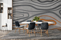 Abstract rust and grey wall mural
