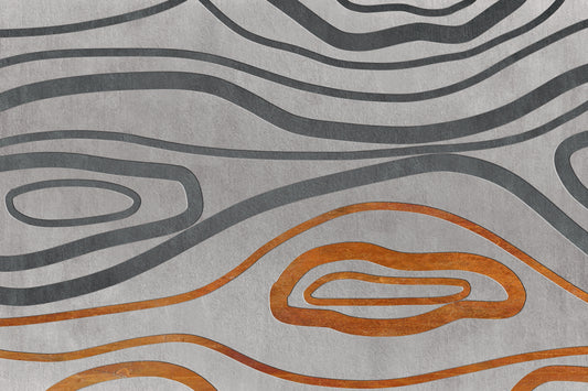Rustic Contour Lines Wallpaper Mural