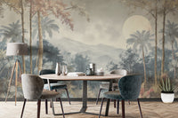 Scenic tropical landscape wall design
