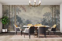Mountain view tropical wallpaper mural
