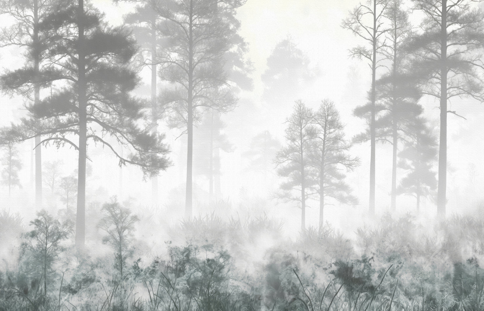 Foggy Forest Landscape Wallpaper