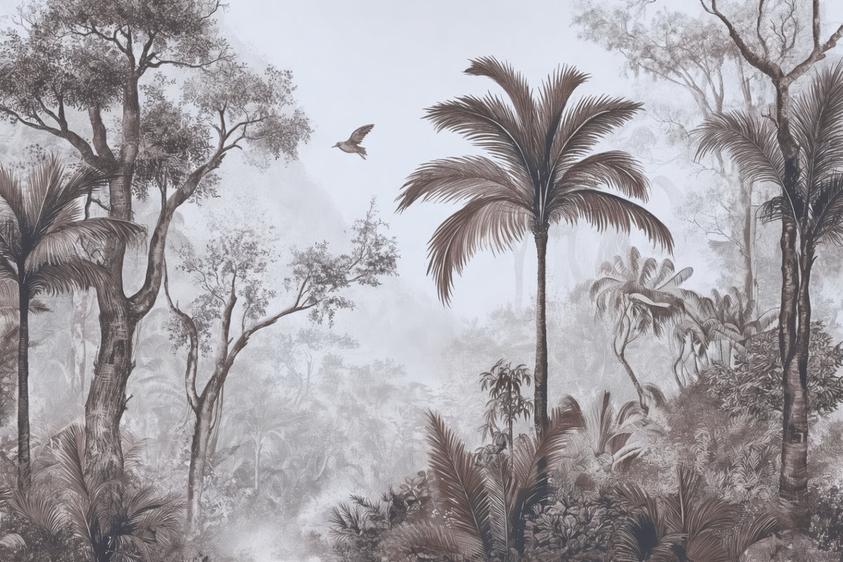 Dense Jungle Landscape Wallpaper in your room — zoomed