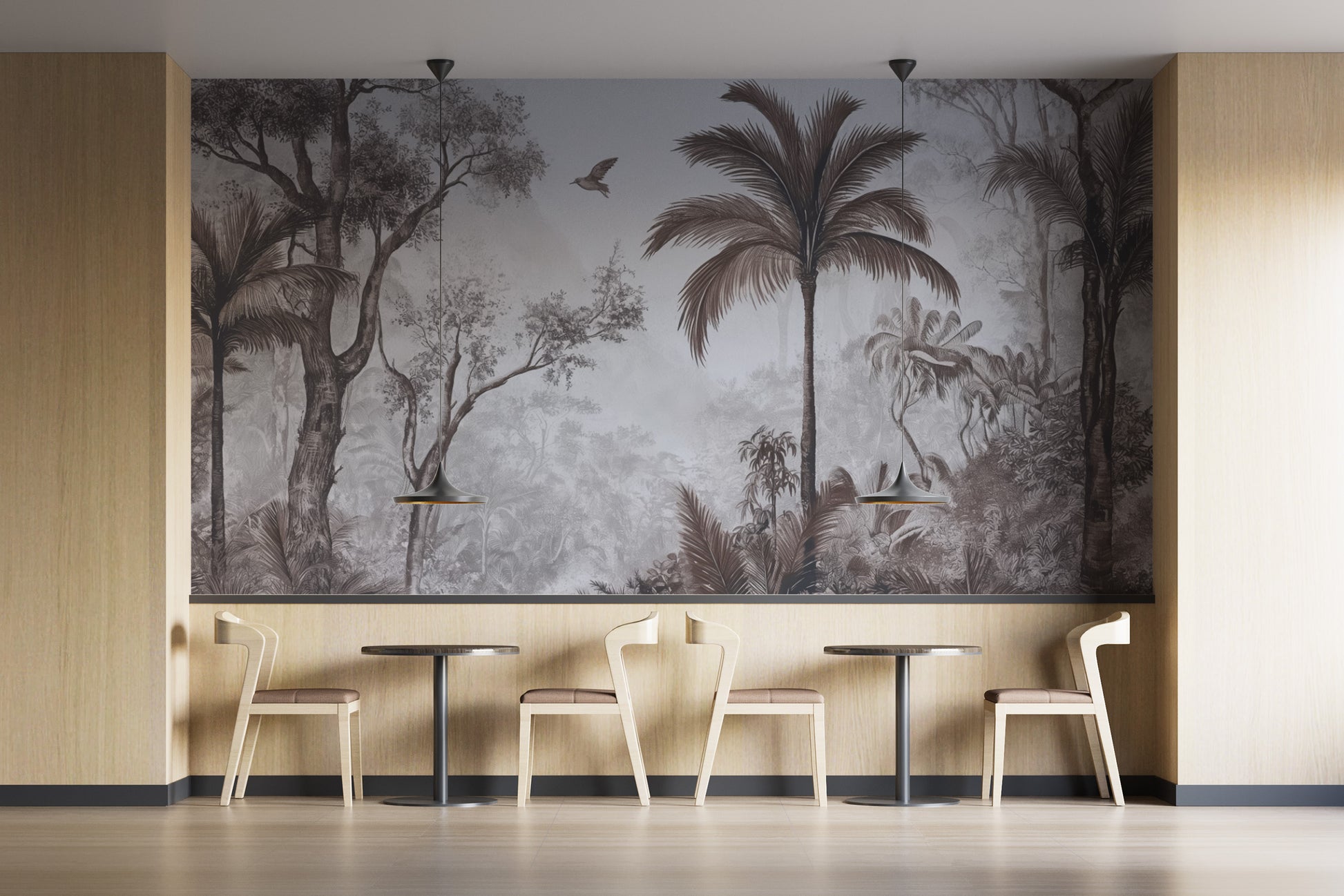 Exotic jungle landscape wall mural
