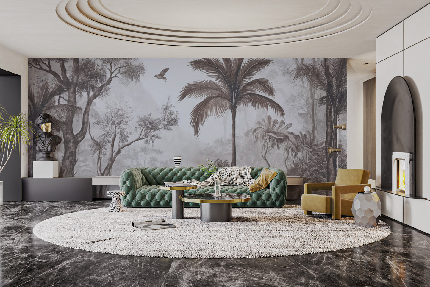 Nature-inspired dense jungle wallpaper
