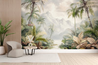 Nature-inspired tropical mountain mural
