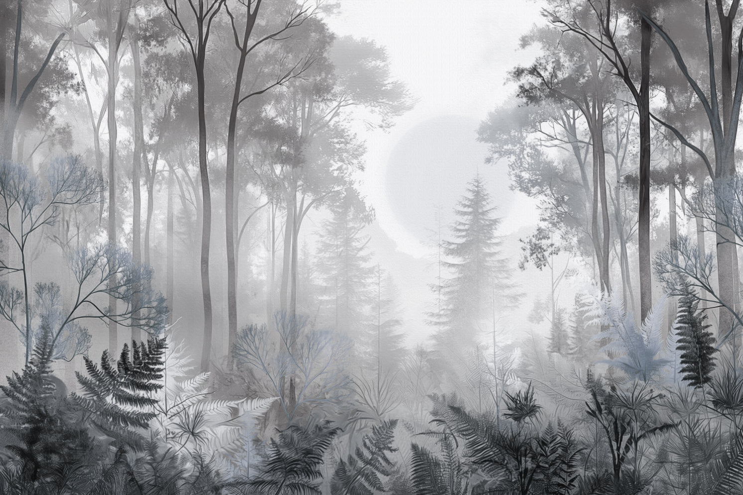 Foggy Woodland Nature Wallpaper