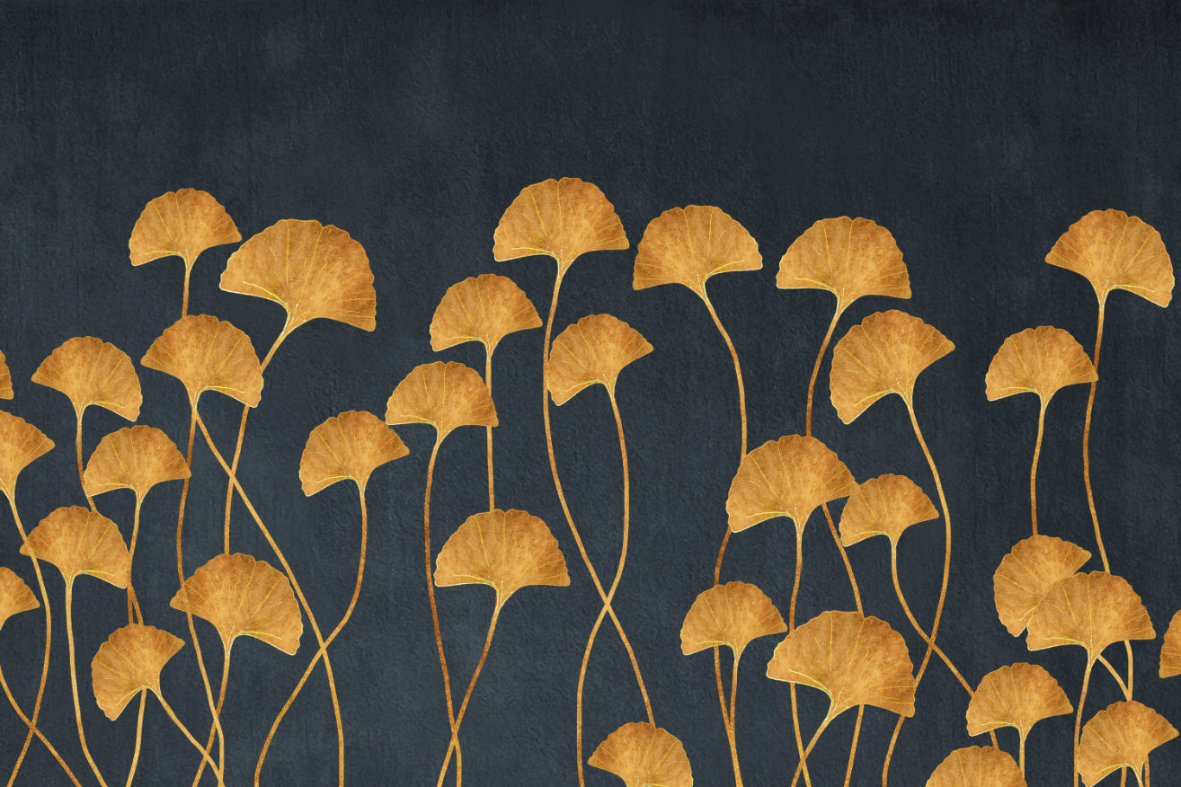 Golden Ginkgo Botanical Wallpaper