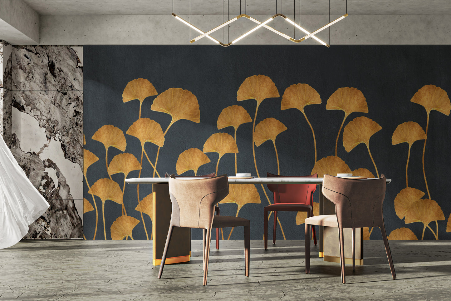 Nature-Inspired Golden Ginkgo Wallpaper
