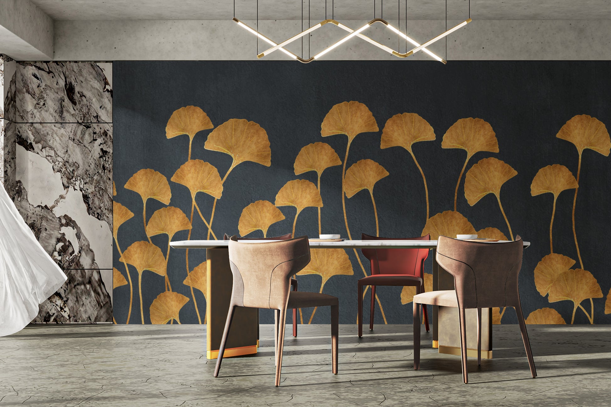 Nature-Inspired Golden Ginkgo Wallpaper
