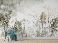 Luxurious gold botanical wallpaper
