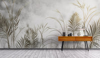 Golden grass motif wall covering
