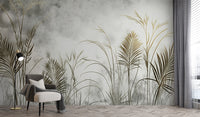 Stylish golden grass wallpaper design
