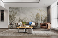 Elegant golden grass wall covering

