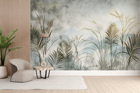 Delicate tropical grass wallpaper style
