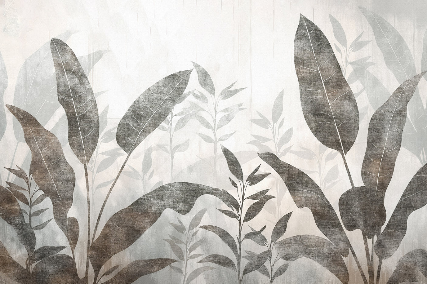 Faded Tropical Leaf Wallpaper