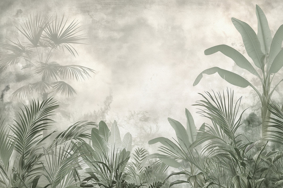 Serene Green Tropical Wallpaper