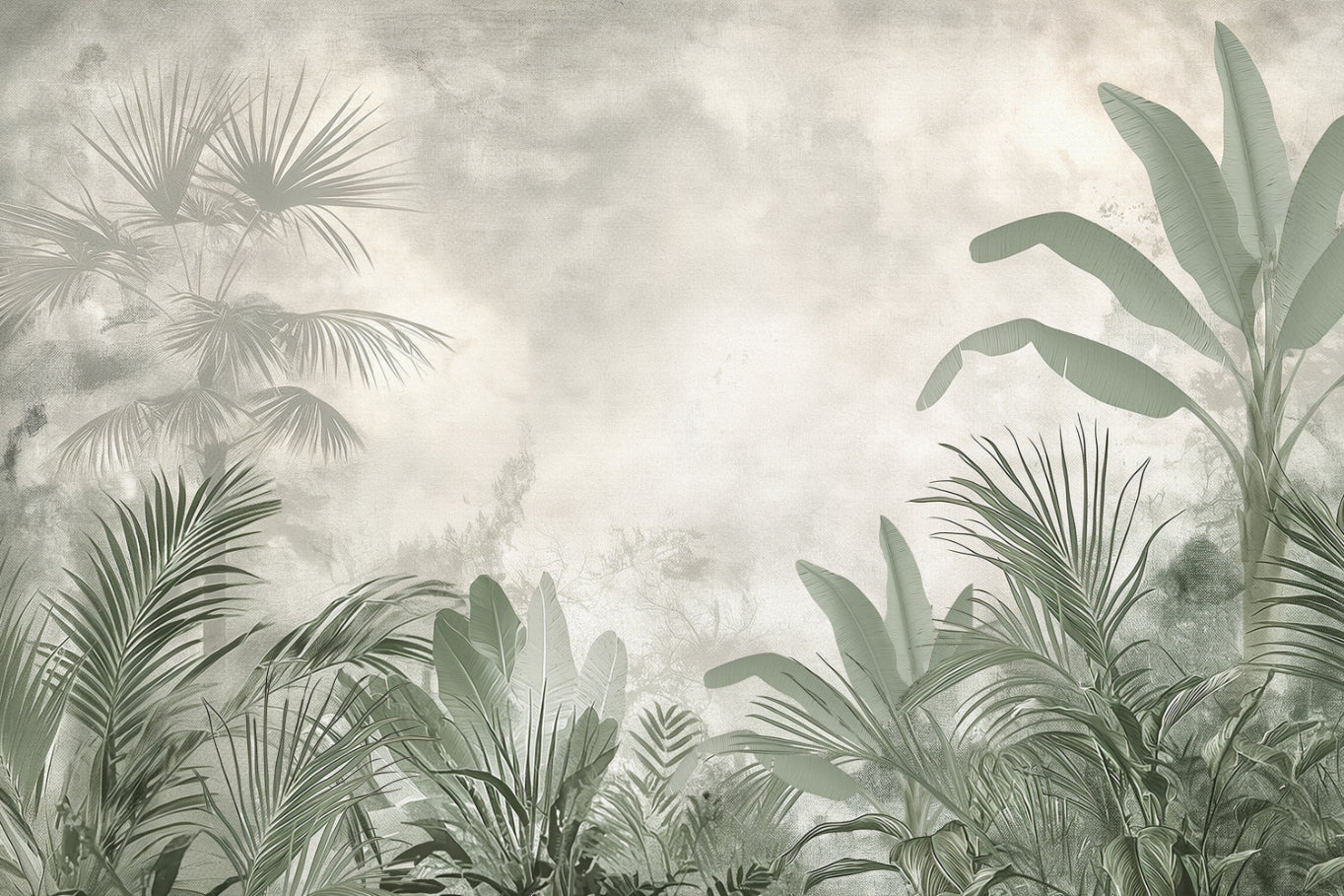 Serene Green Tropical Wallpaper