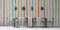 Bright retro striped design for interiors
