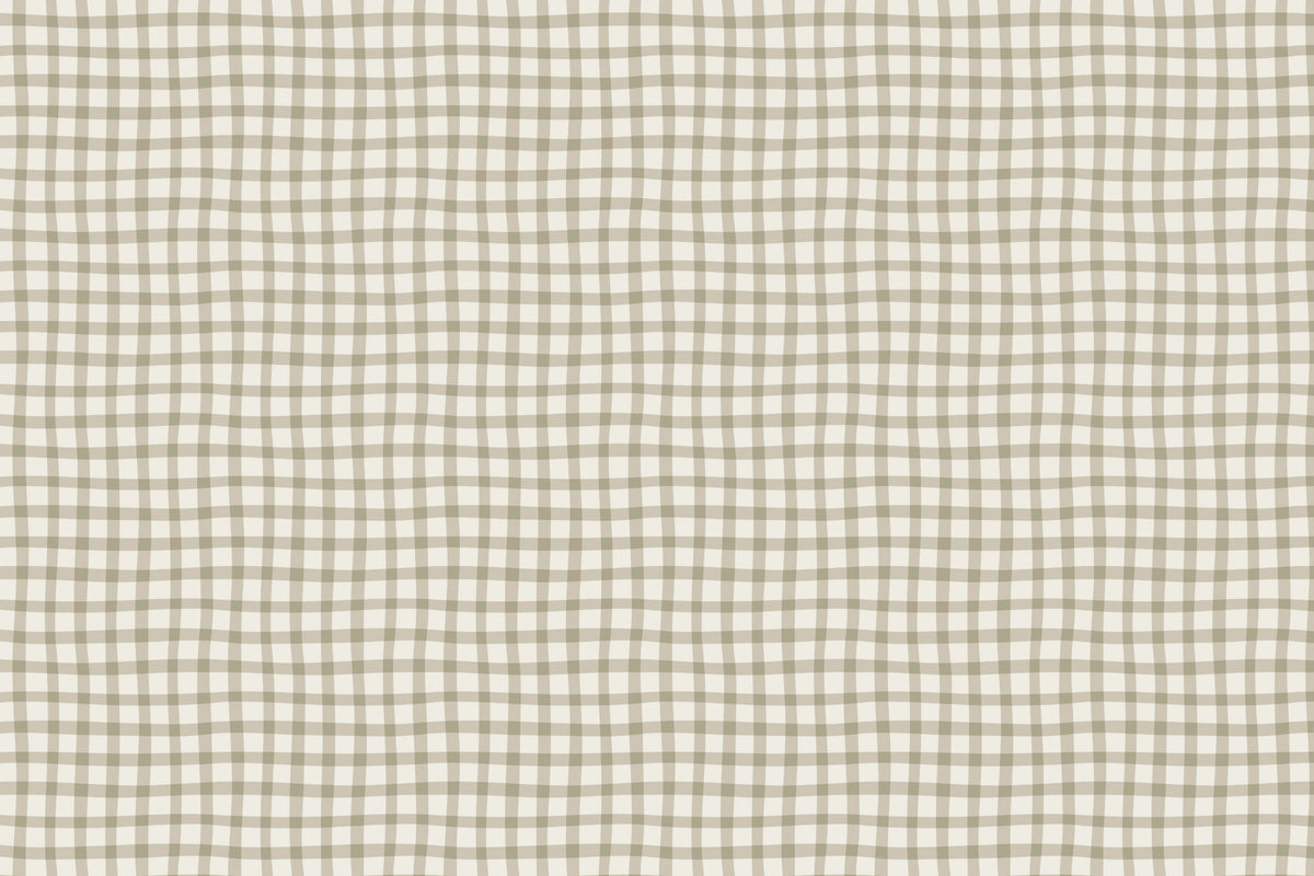 Soft Beige Grid Wallpaper in your room — zoomed