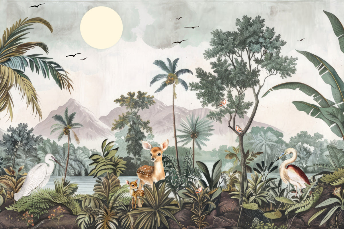 Jungle Wildlife Wall Mural