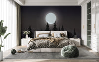Full moon over pine trees wall décor
