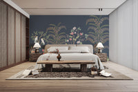 Lush flora with tropical birds decor
