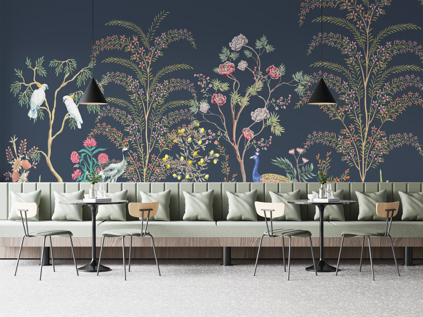 Nature-inspired tropical bird wallpaper
