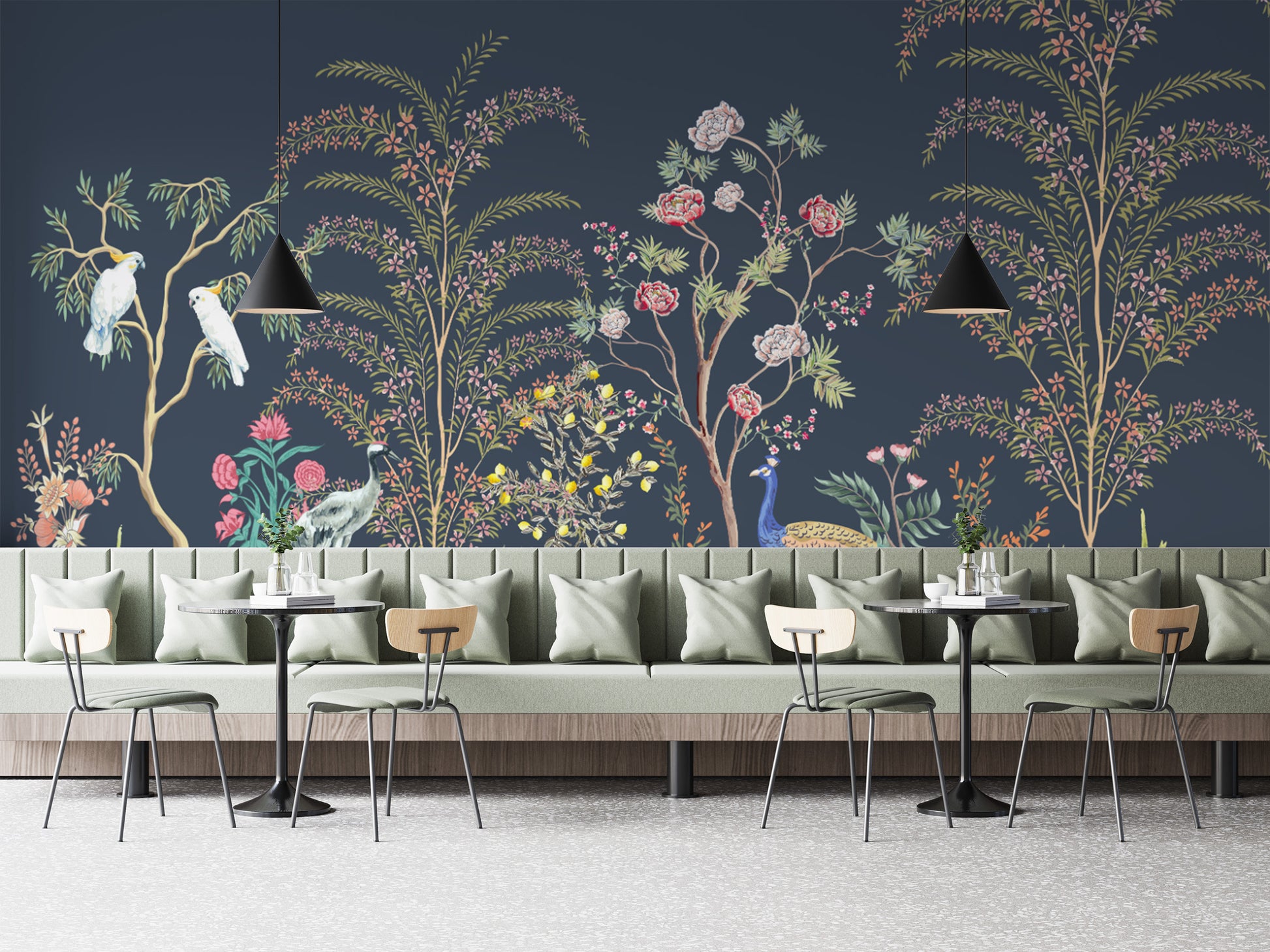 Nature-inspired tropical bird wallpaper
