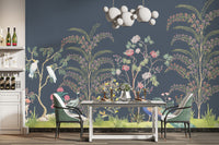 Tropical birds and flora wall mural
