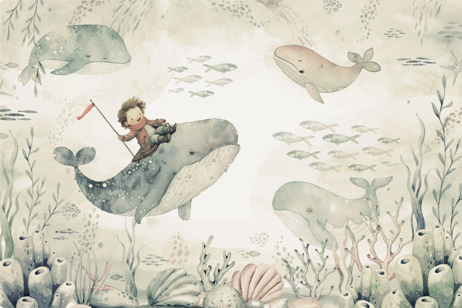 Whale Ride Ocean Wallpaper