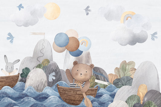 Bear and Bunny Adventure Wallpaper